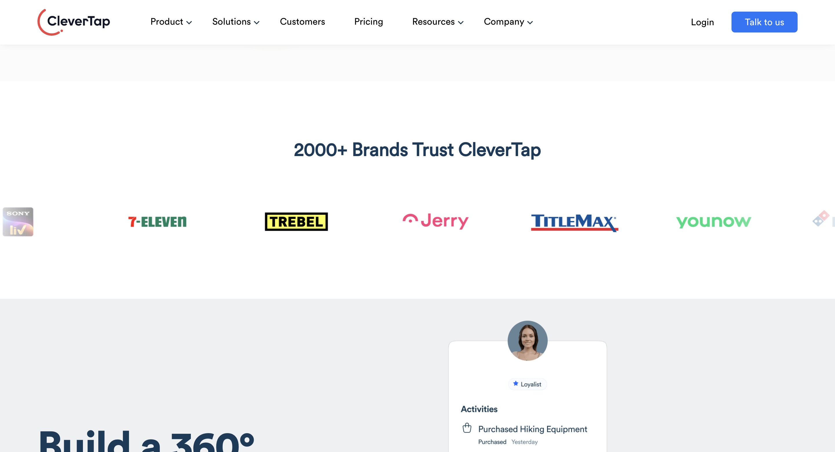 Click on "2000+ Brands Trust CleverTap"