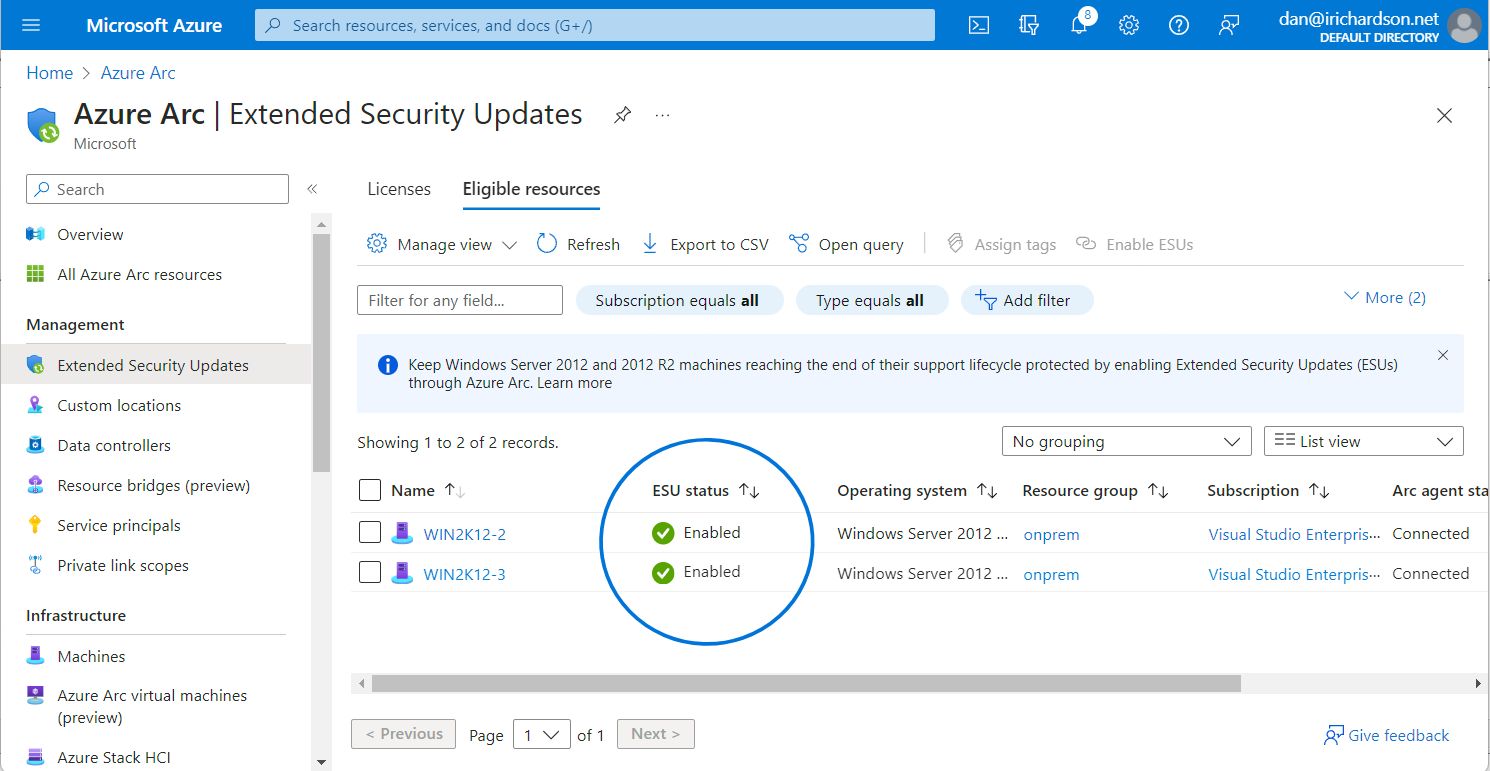 Azure Vm Sql Esu D2l
